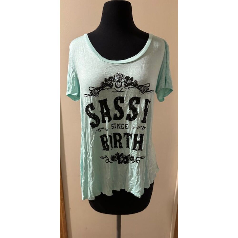 Mint "Sassy Since Birth" Design Shirt  T1436M  Medium  (I) NWT Boutique